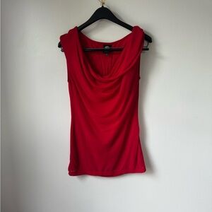 Size S Bobeau Scarlet Cowl Neck Tank Top